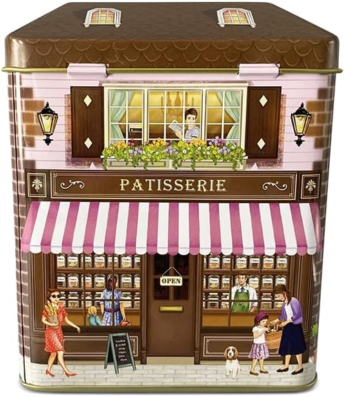 Dekorative Keksdose Stadthaus 12 x 7,5 x 15 cm, Volumen 1000 ml Backwaren, Backwaren