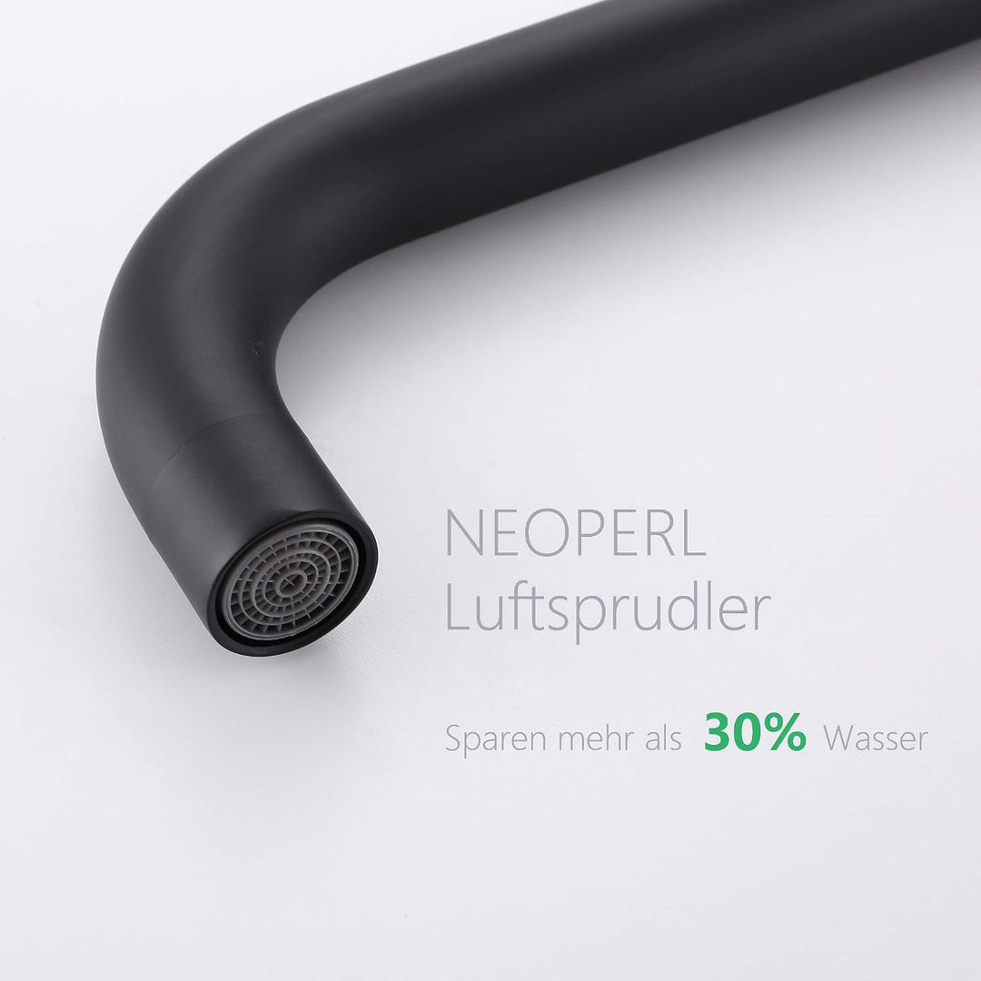 KINSE Einhebel Küchenarmatur Edelstahl | 360° Schwenkbar Spültischarmatur | Hochdruck Wasserhahn Küc