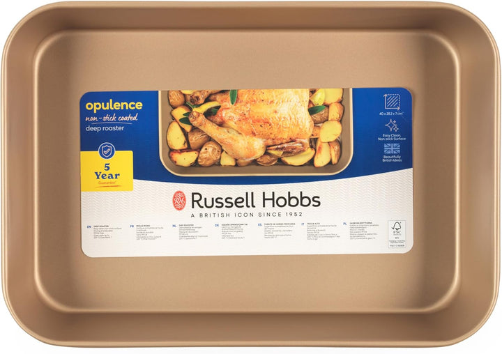 Russell Hobbs Opulence 40 cm Bratpfanne – Antihaftbeschichtet, Rechteckiger Tiefer Bräter, Spülmasch