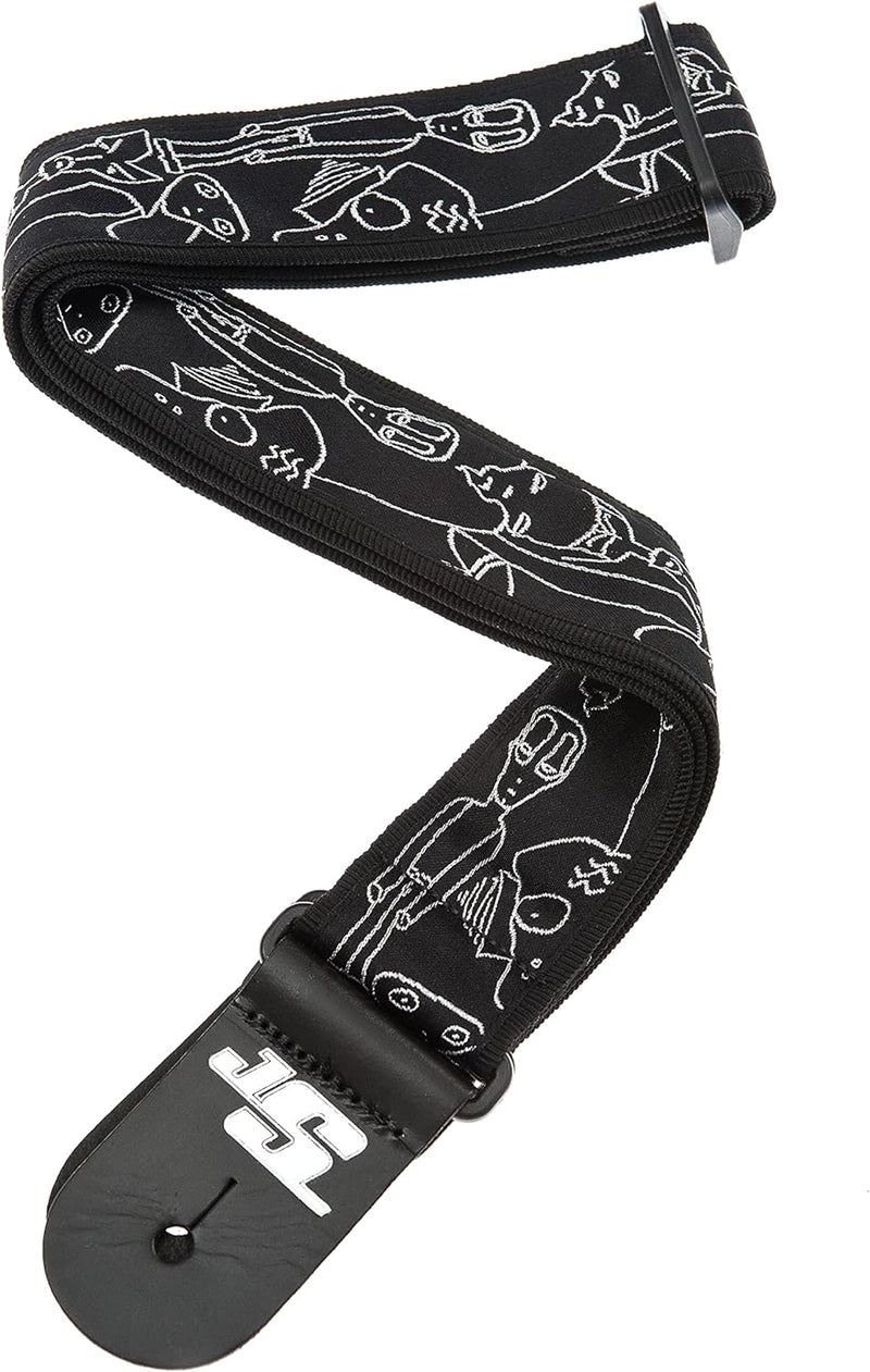 Planet Waves 50JS05 Gewebegurt Nylongewebe Joe Satriani Collection Silver Sketches Länge: 1520mm Bre