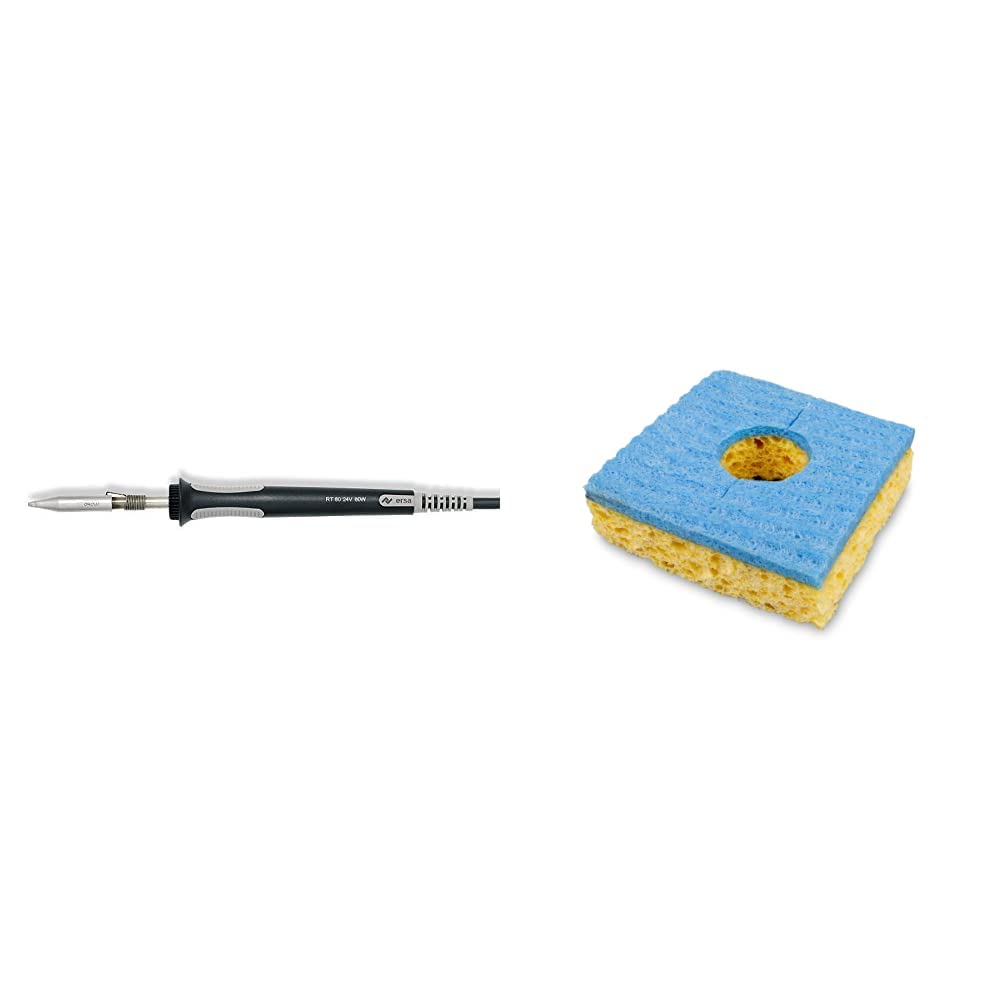 ERSA 0890CDJ Lötkolben RT 80 & Reinigungsschwamm für Lötspitzen Bundle mit Reinigungsschwamm für Löt