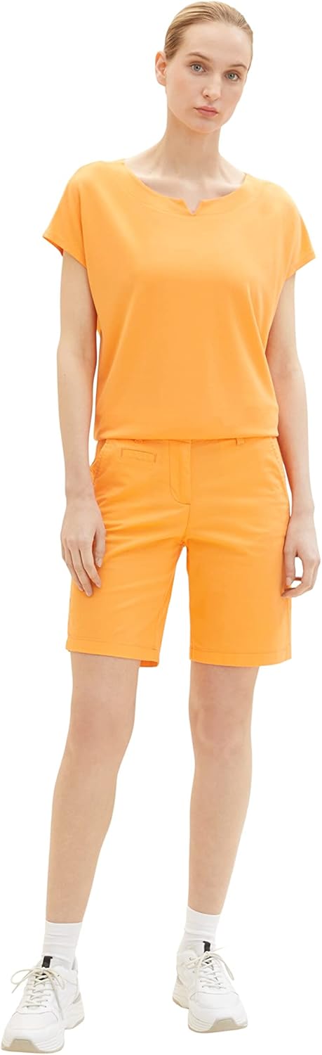 TOM TAILOR Damen Chino Bermuda Shorts 38 29751 - Bright Mango Orange, 38 29751 - Bright Mango Orange