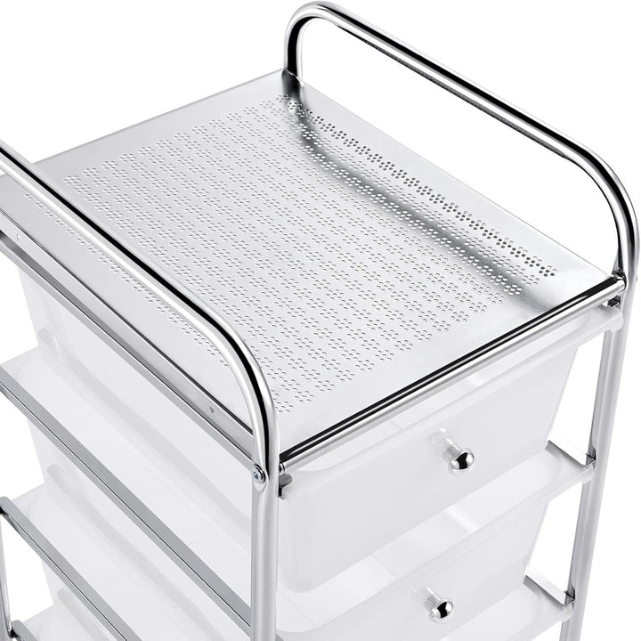 Yaheetech Küchewagen Rollwagen inkl. 4 Schubladen Allzweckwagen Küchen Organizer Servierwagen Trolle