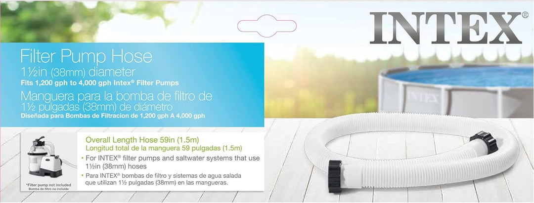 Intex Schlauch- und Muttern-Set aus Kunststoff für Pumpe, Grau, 29060E, 1 Stück 1-Pack, 1-Pack