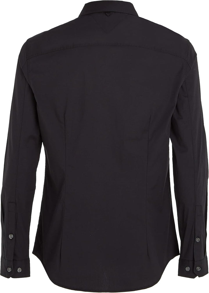 Tommy Jeans Herren Hemd Original Stretch Langarm XXS Black (Tommy Black), XXS Black (Tommy Black)