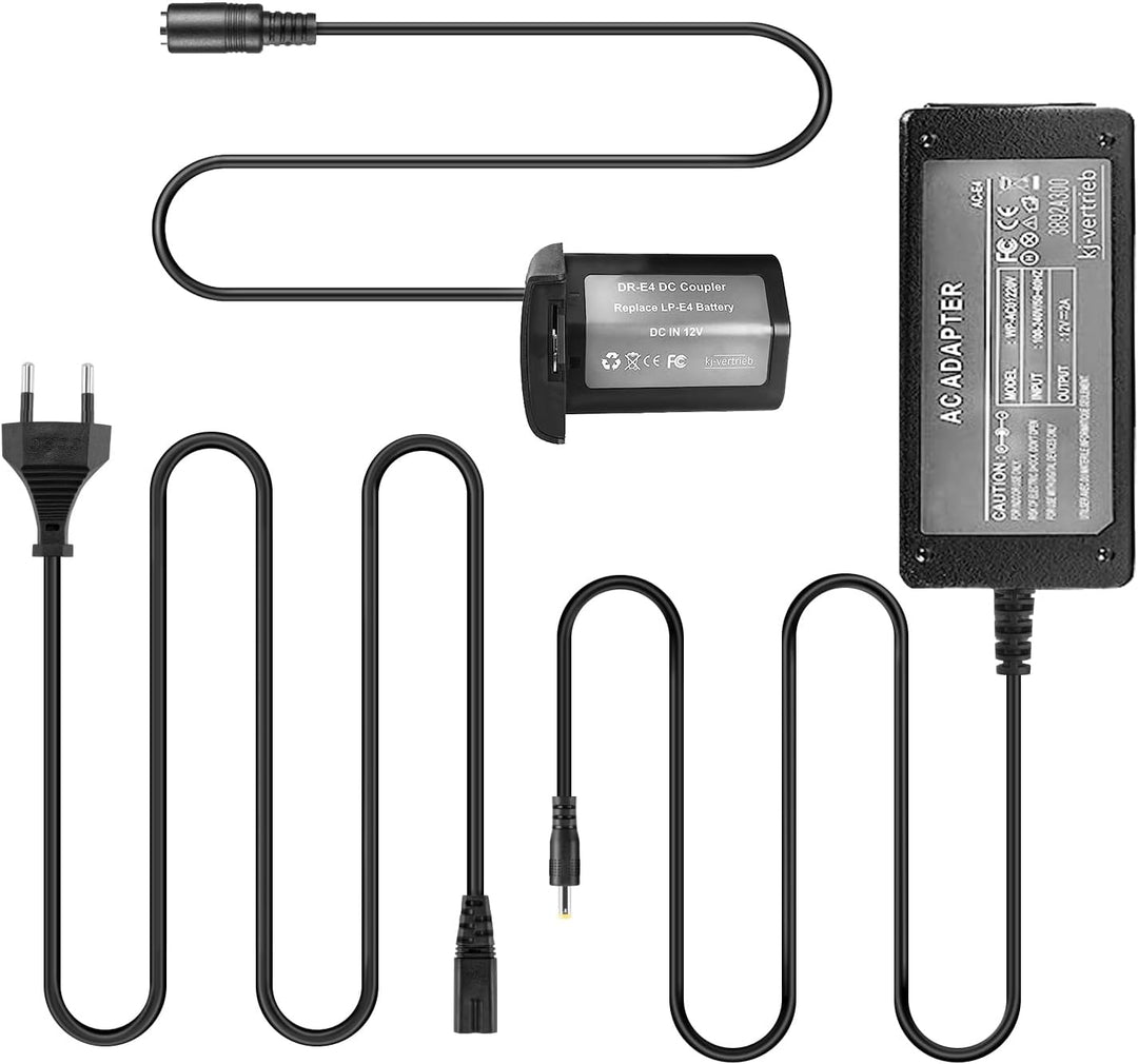ACK-E4 AC-Netzteil DR-E4 DC-Koppler LP-E19 LP-E4 Dummy-Batterie für Canon EOS 1D C,1D X,1D Mark III,