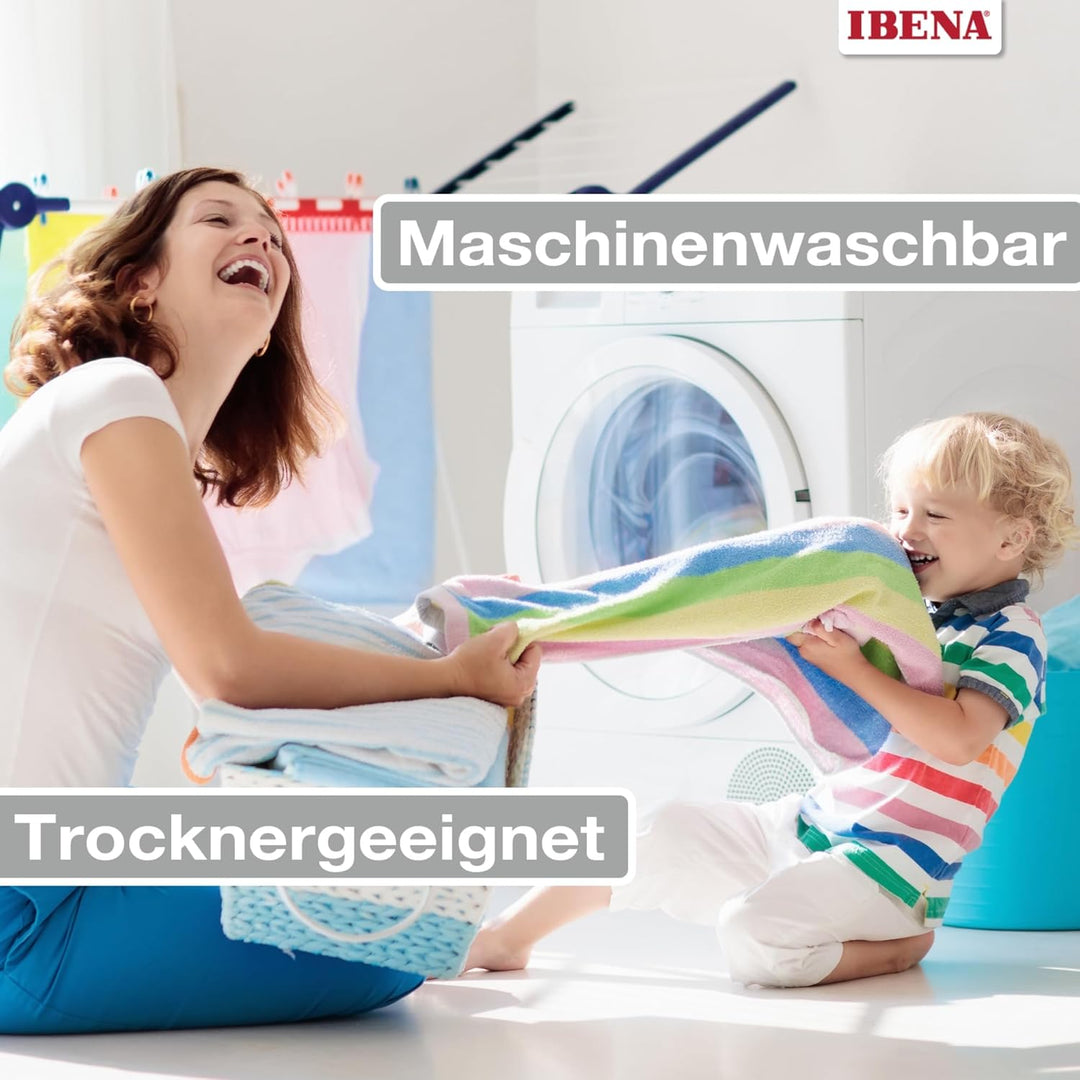 Ibena Fano Kuscheldecke 100x150 cm – Kniedecke Creme wollweiss, tolle Wendedecke aus hochwertiger Ba