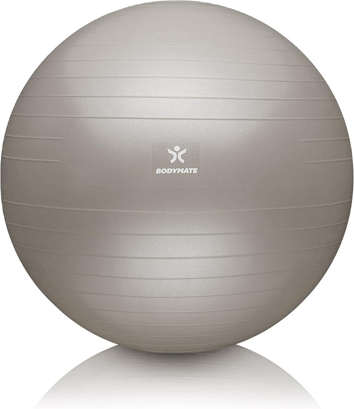 BODYMATE Gymnastikball Sitzball Trainingsball mit GRATIS E-Book inkl. Luft-Pumpe, Ball für Fitness,