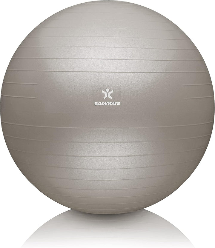 BODYMATE Gymnastikball Sitzball Trainingsball mit GRATIS E-Book inkl. Luft-Pumpe, Ball für Fitness,
