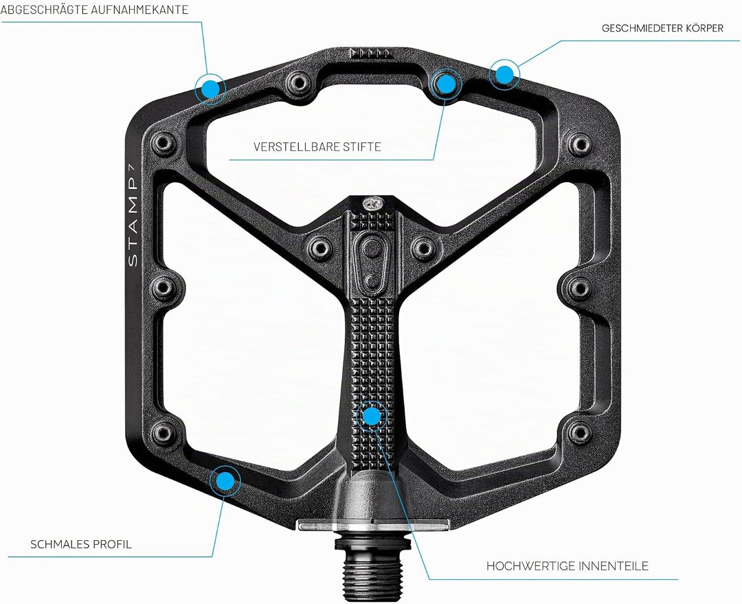 Crankbrothers Stamp Flat BMX/MTB Fahrradpedal – Plattform-Fahrradpedal, minimales Profil, Verstellba
