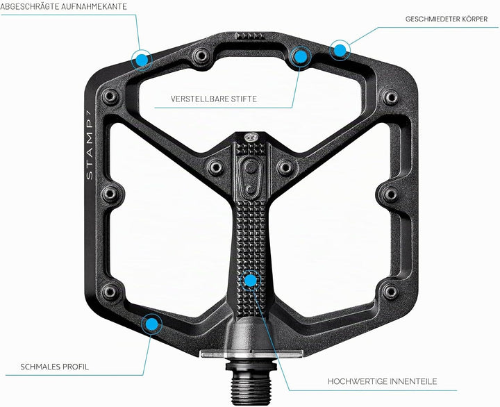 Crankbrothers Stamp Flat BMX/MTB Fahrradpedal – Plattform-Fahrradpedal, minimales Profil, Verstellba