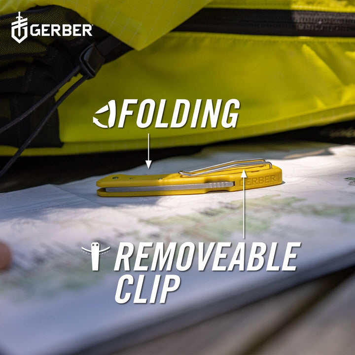 Gerber Taschenmesser mit Gürtelclip, LST, 440A Clip Poin-Edelstahlklinge, Griffschalen aus glasfaser