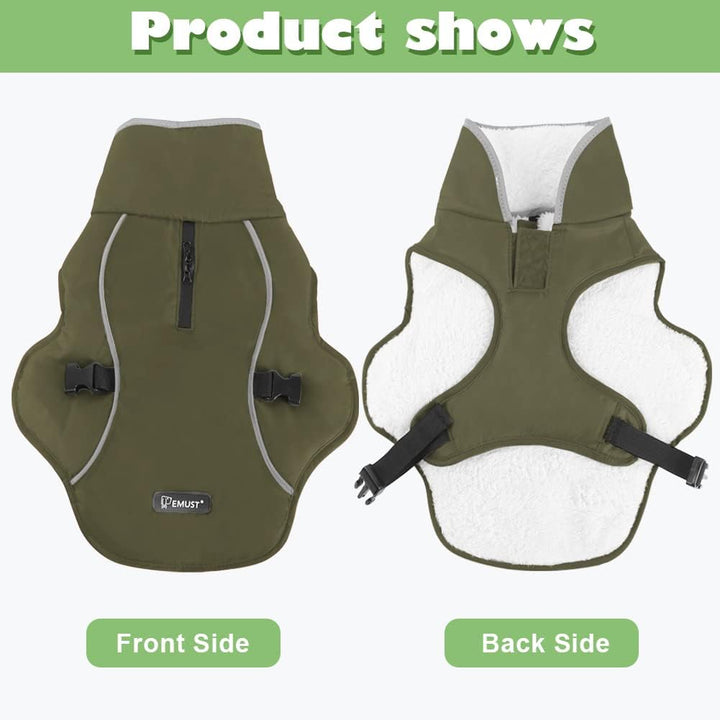 EMUST Hundewintermantel, dicke winddichte Winter-Hundejacke, Haustier-Hundewintermantel für kleine/m