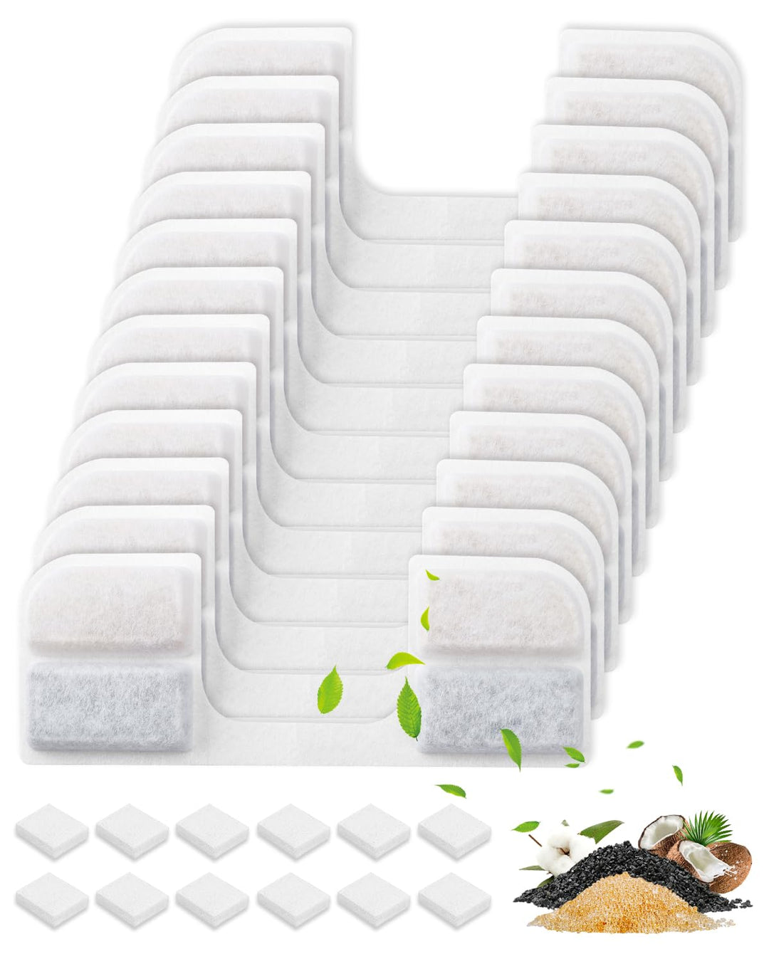 Ersatzfilter für Feelneedy Katzenbrunnen FN-W17 (3,2 L) – 12er Pack + 12 Pumpenschwämme, Sauberes Ka