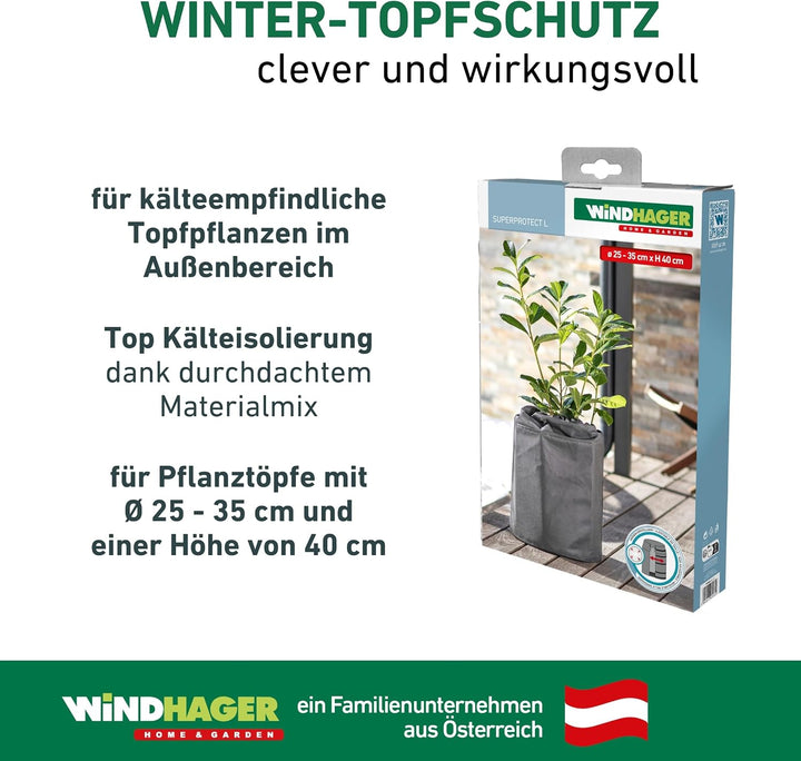 Windhager Winter-Topfschutz Superprotect L für kälteempfindliche Topf- und Kübelpflanzen, Frostschut