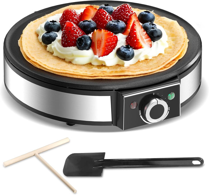 SNAILAR Crêpes Maker,Elektrische Antihaft Crêpe-Pfanne,1200 W,Stufenlose Temperatureinstellung,Durch