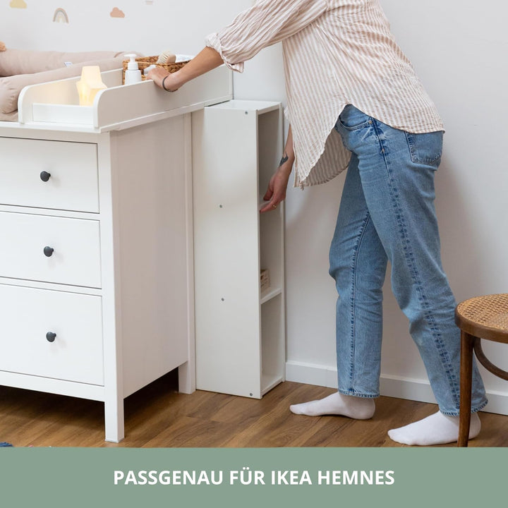 Stauraumregal für IKEA HEMNES Kommode – passgenaues Zwischenregal für Windeln, Babykleidung & Pflege