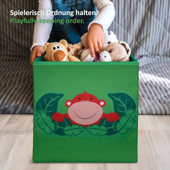 Spielzeugkiste DSCHUNGEL 27L (4 Stück) Spielzeug Aufbewahrung, Spielzeugtruhe, Aufbewahrungsbox Kind
