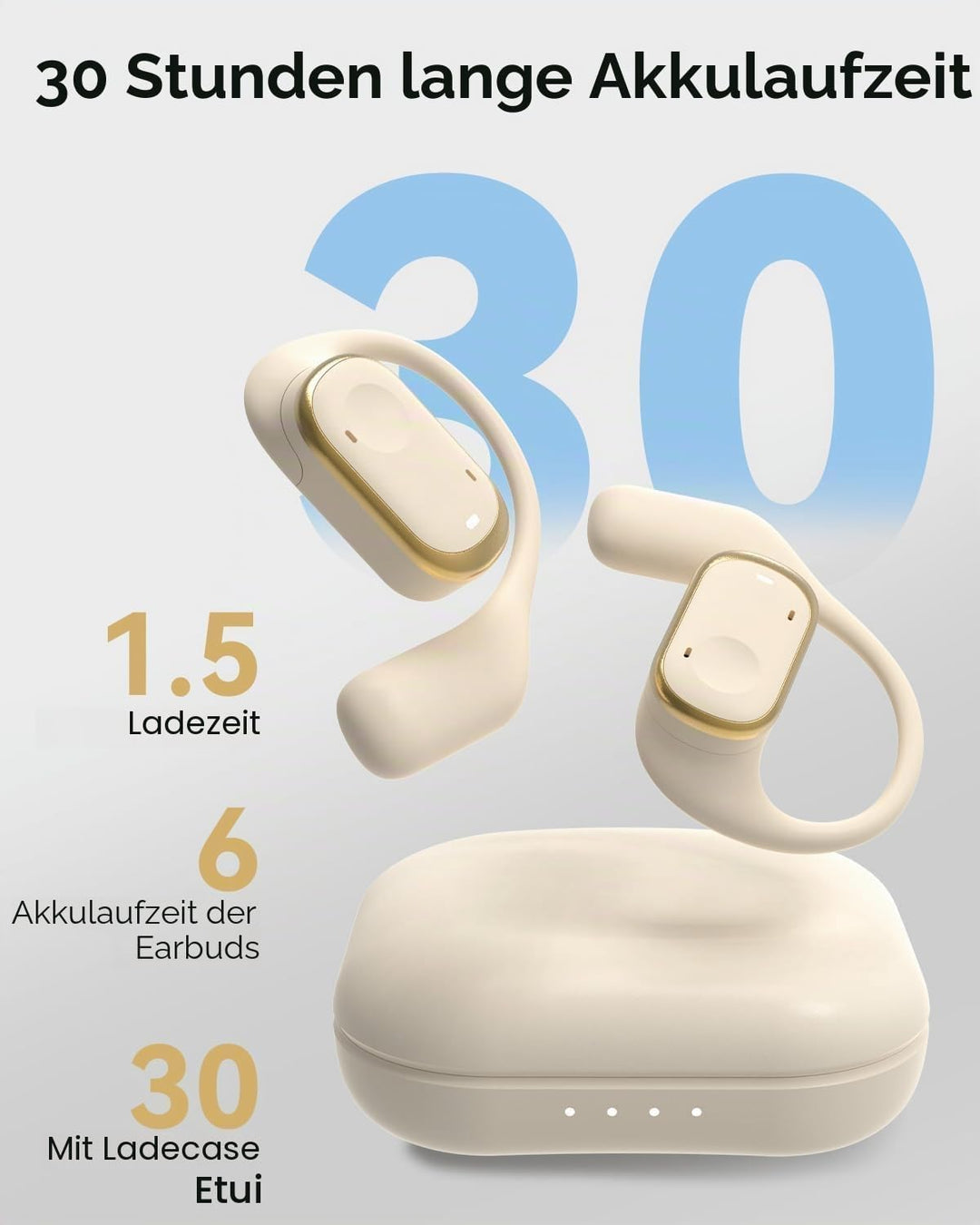 SANOTO Open Ear Kopfhörer Bluetooth 5.3, Touch Controlled Air Conduction Ohrhörer Kopfhörer Kabellos