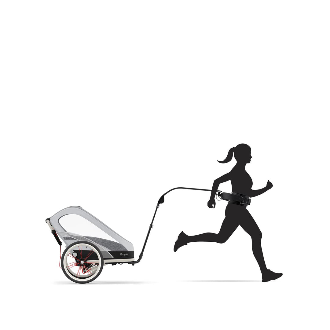 Cybex Hands-free Running Kit für Multisport-Anhänger ZENO, Inkl. Zugstange und Hüftgurt, Schwarz, Ru