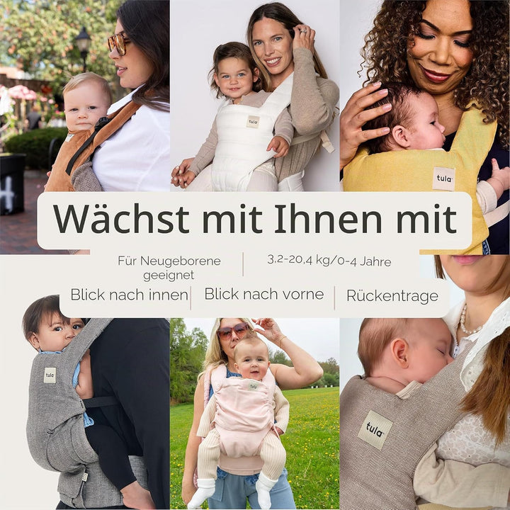 Tula Explore Mesh Babytrage für Neugeborene ab Geburt, 3-in-1 Baby-Tragetasche mit Mesh Rückenpanel,