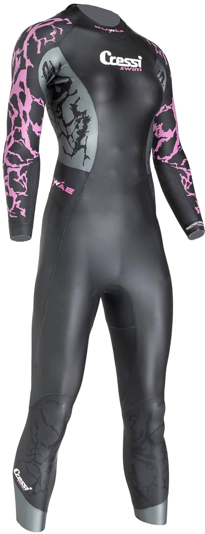 Cressi Kuwae Lady Monopiece Swimsuit - One Piece Women's Swimming Wetsuit 2/3/4mm Schwarz/Flieder XS