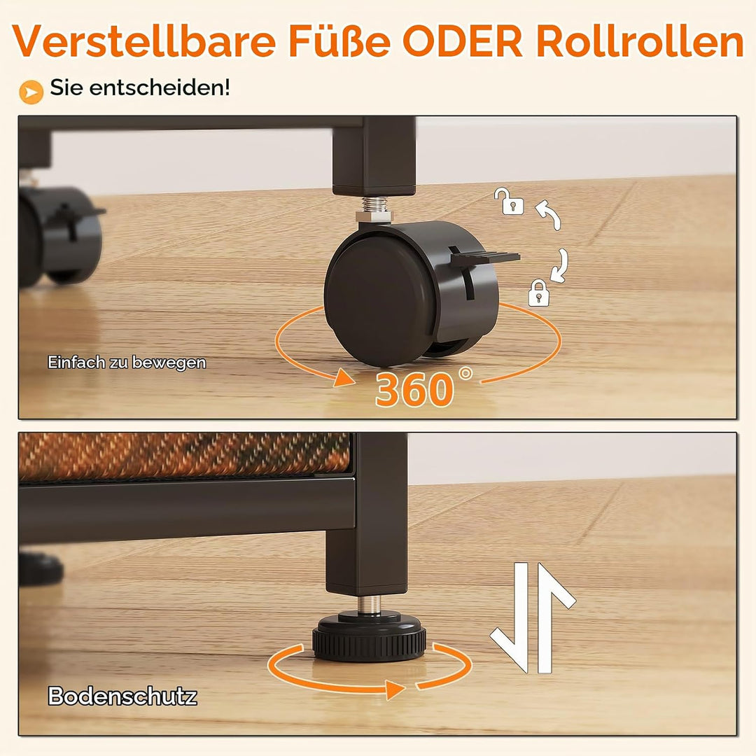 Rollcontainer, Aktenschrank, mit 3 Schubladen und Rollen, für Dokumente in DIN A4, Letter-Format, Dr