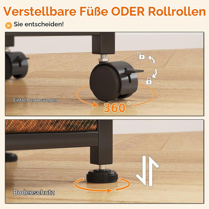 Rollcontainer, Aktenschrank, mit 3 Schubladen und Rollen, für Dokumente in DIN A4, Letter-Format, Dr