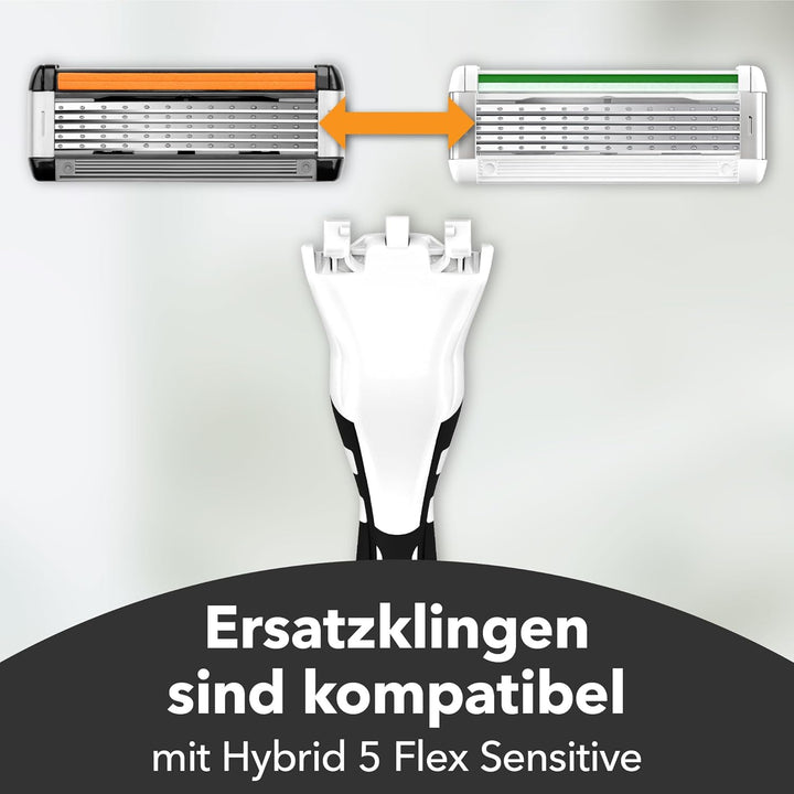 BIC Hybrid 5 Flex Rasierer Herren, Nassrasierer mit 10 Wechselklingen mit je 5 Klingen, mit Aloe Ver