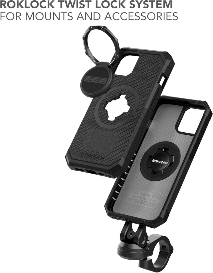 Rokform Schutzhülle für iPhone 14, Rugged-Serie, doppelt magnetisch, iPhone-Cover mit RokLock-Drehve