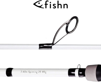 FISHN PredatorOne Angelrute Set 2,40m, 20-80g, Angelrute –Spinnrute –Steckrute – direkte Kraftübertr