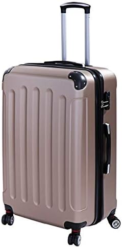 INVIDA Glüückskind Luxus Hartschalen Koffer Trolley ABS mit 4 Zwillingsrollen in Champagne Grösse: X