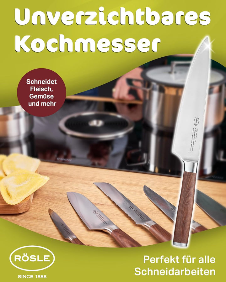RÖSLE Kochmesser Masterclass, Hochwertiges Küchenmesser zum Schneiden von Fleisch, Fisch, Geflügel u