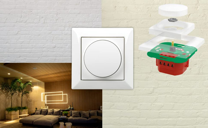 EHMANN 3900x0800 T39.08 Unterputz-Dimmer, Phasenanschnitt, 230 V, 50 Hz, Leistung: LED 3-85 W, 20-25