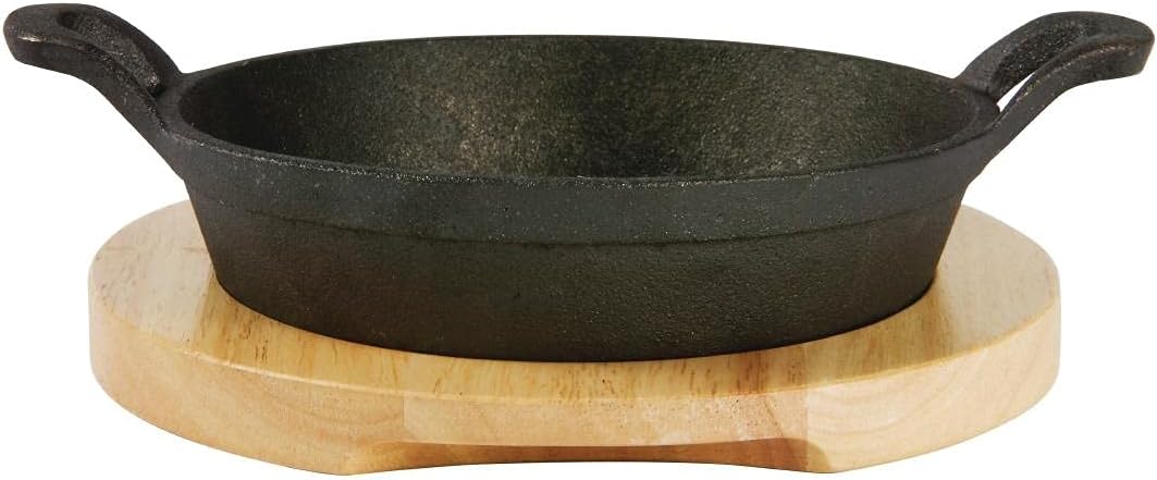 Olympia Runde Gusseisen-Ohrform, 760 ml/Grösse: 18 (Durchmesser) cm, glänzend schwarz, Induktionskom