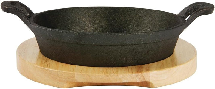Olympia Runde Gusseisen-Ohrform, 760 ml/Grösse: 18 (Durchmesser) cm, glänzend schwarz, Induktionskom