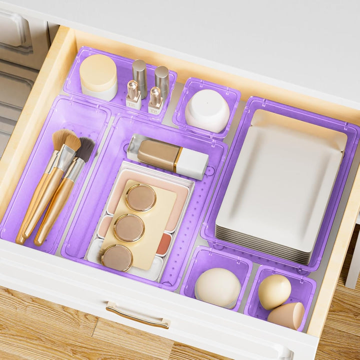 Schubladen Organizer, 25 Stück in 4 Grössen, Kunststoff, Schminktisch und Make-up Organizer, Ordnung