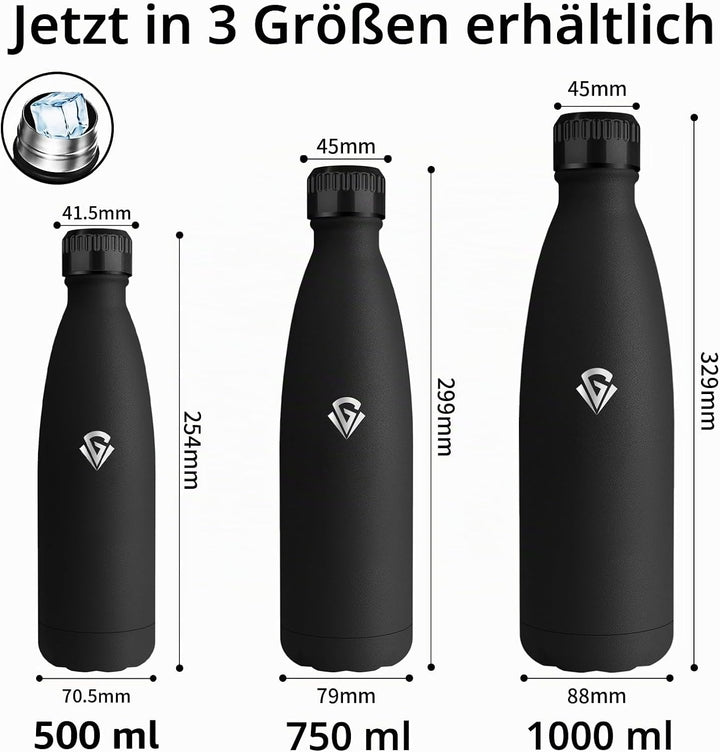 Grsta Thermosflasche- 750ml- Trinkflasche Edelstahl, Wasserflasche Auslaufsicher, 24h Kalt &amp; 12h War