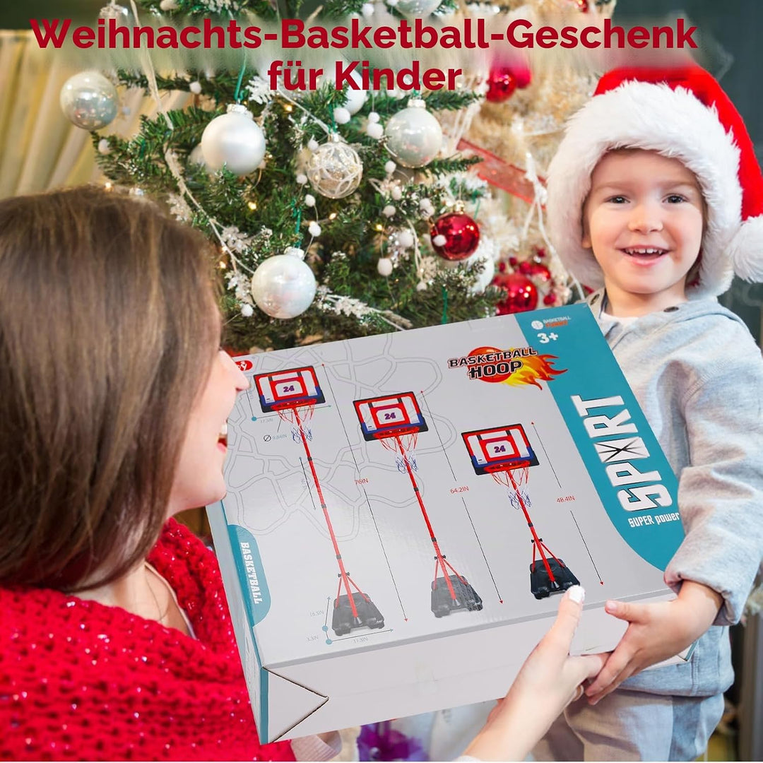 Basketballkorb Indoor Outdoor für Kinder Höhenverstellbar 107cm-189cm, Basketball Korb Set Spielzeug