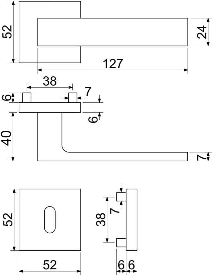 FELGNER Drückergarnitur "Garda " für Buntbart Zimmertüren | hochwertige Garnitur - ergonomisch gefor
