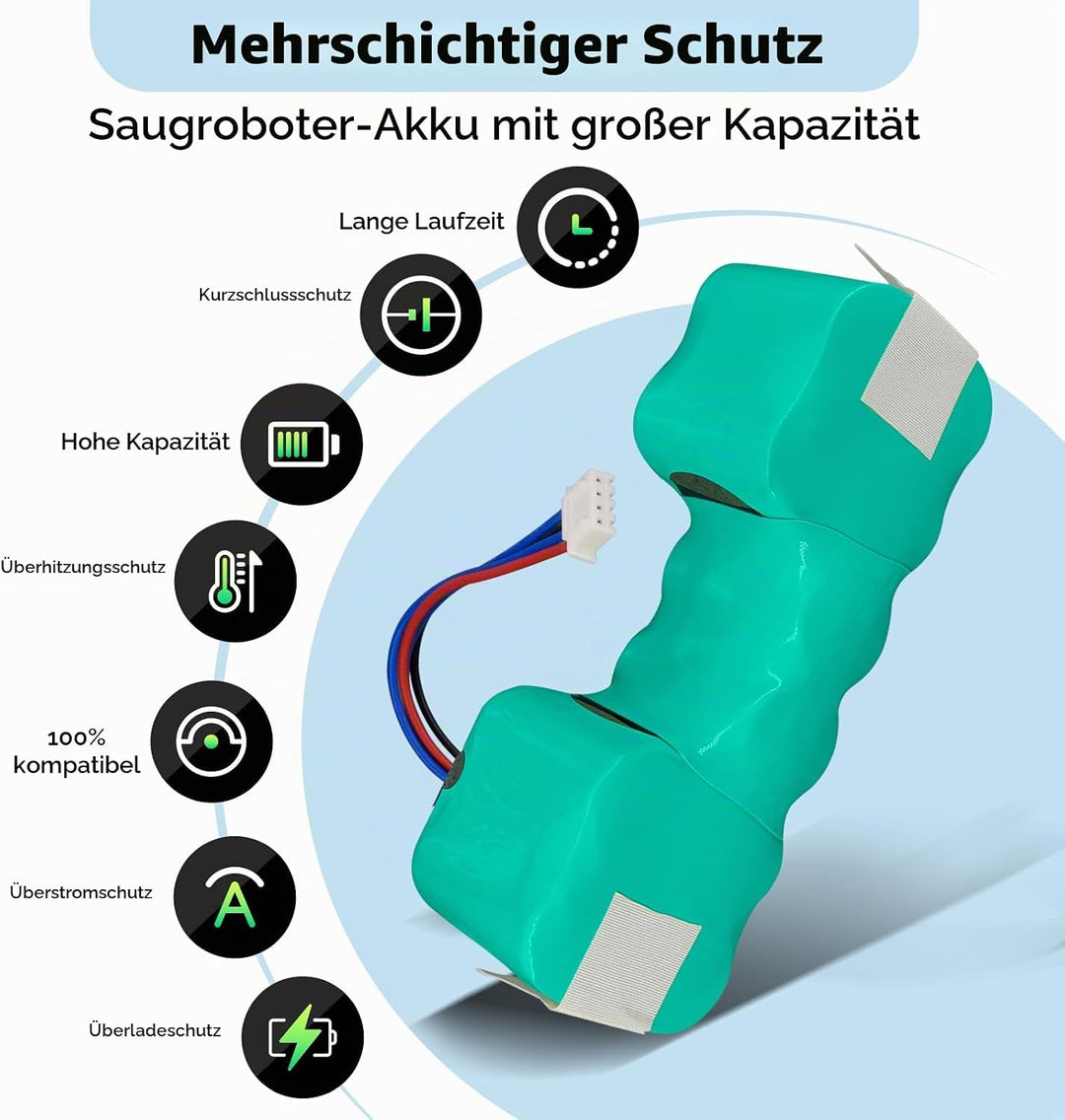12V/3500mAh Ersatz Akku Für ECOVACS Deebot Ozmo 900, 901, 902, 907, 600, 610, M88, Deebot DE5G, Comb
