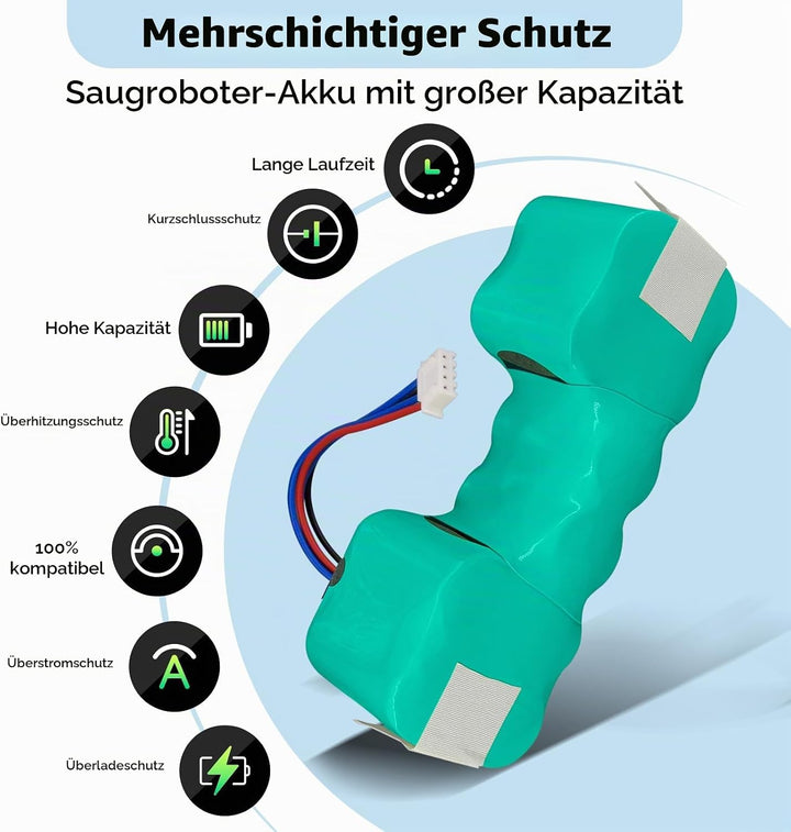 12V/3500mAh Ersatz Akku Für ECOVACS Deebot Ozmo 900, 901, 902, 907, 600, 610, M88, Deebot DE5G, Comb