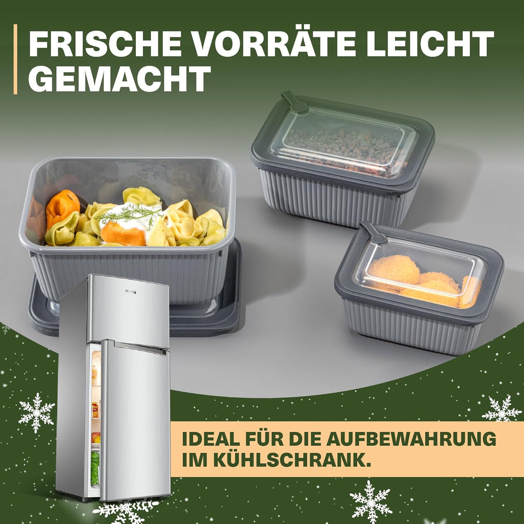 Viwares Frischhaltedosen im 6er Set mit transparentem Ventildeckel, Aufbewahrungsbehälter, Küche, st