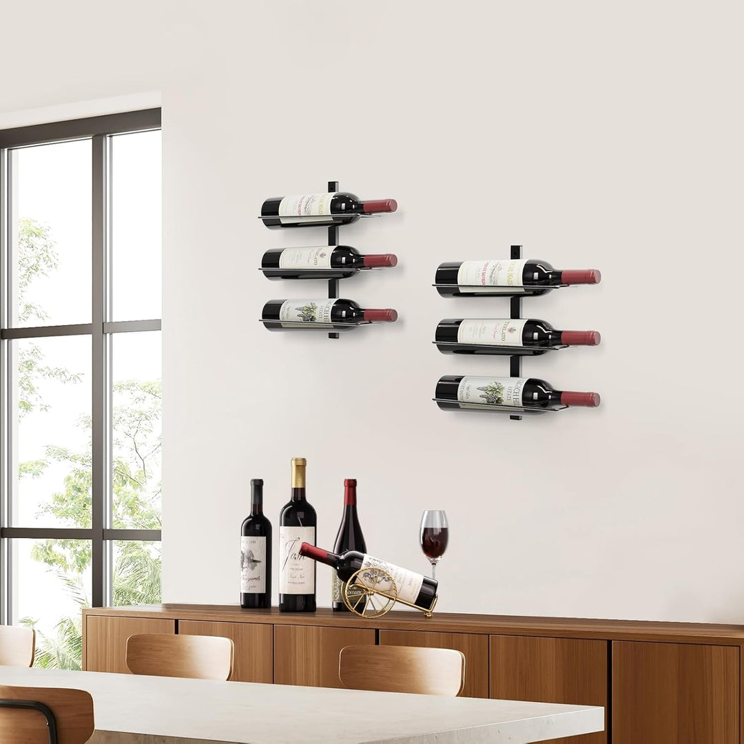 TJ.MOREE Wandmontiertes Weinregal für 6 Flaschen, robuste Metallhalterung für Wein, Champagner und S