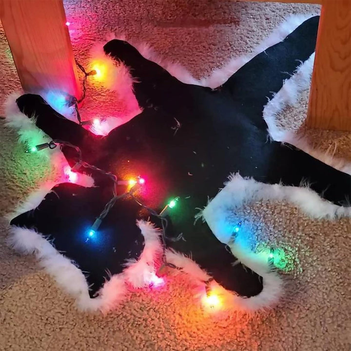 Leuchtender Teppich mit Gebratener Katze. National Lampoon’s Christmas Vacation Inspirierter Dekorat