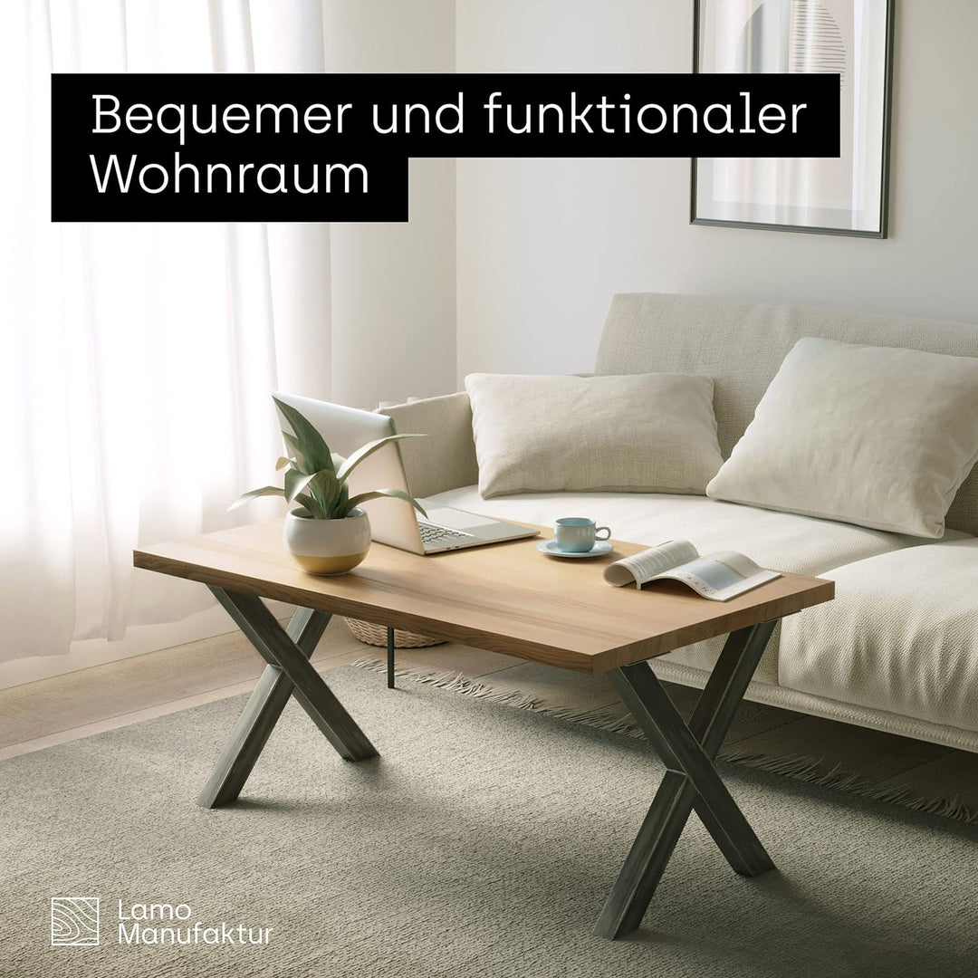 LAMO Manufaktur Tischbeine für Esstisch | Schreibtisch, Mark Light | Vierkantprofil 60x60 mm, Tischg