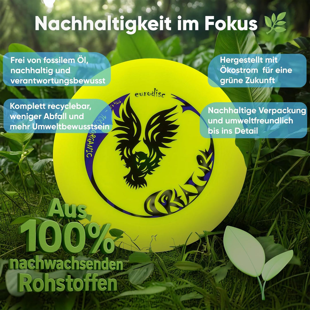 eurodisc 175g 4.1 Organic Ultimate Wettkampfscheibe - Sportfrisbee aus Bio-Kunststoff mit Wettkampfh