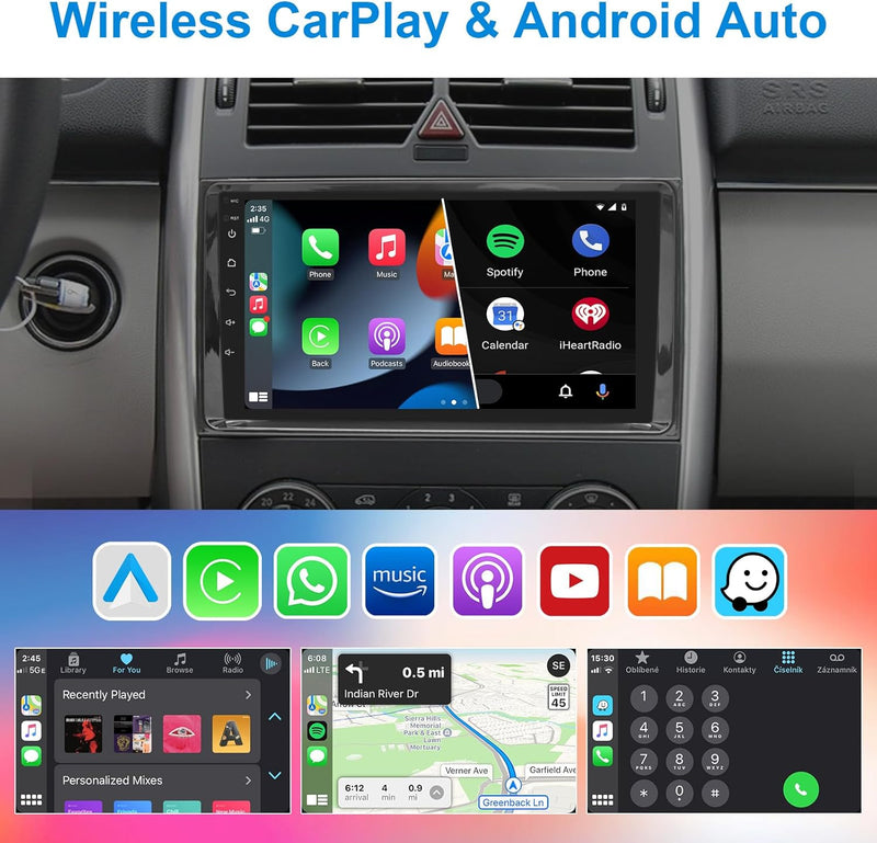 Android Car Radio Wireless CarPlay Android Car for Mercedes-Benz A Class/B Class / W245 Viano Vito W