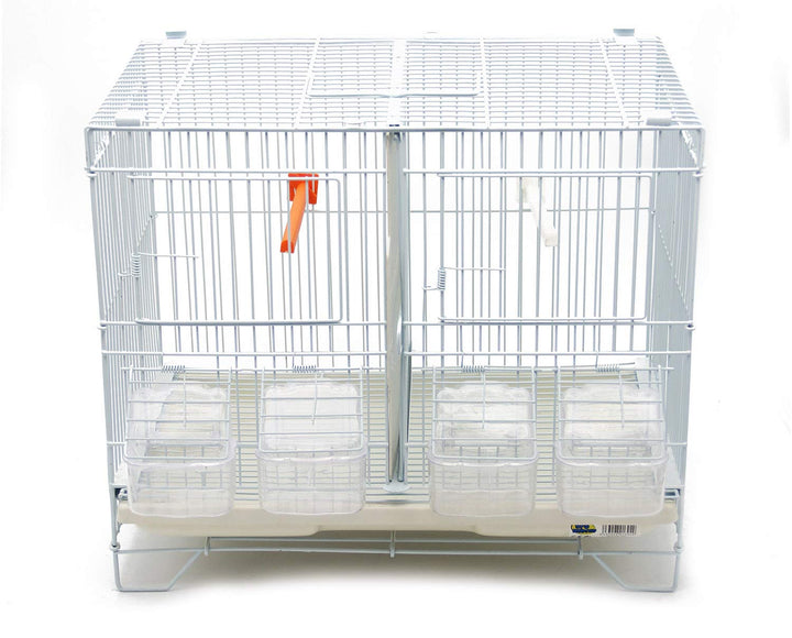 BPS Brutkäfig Vogelzuchtkäfig mit Futternapf Trinknapf Springbrunnen Eimer Grösse M/L (M: 43 x 29 x