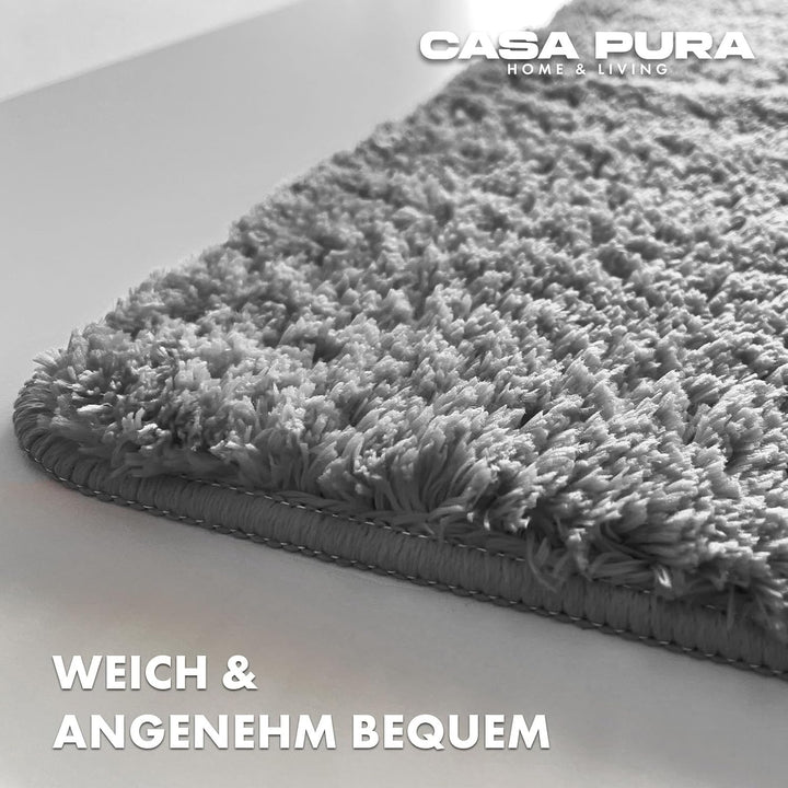 casa pura Badematte weicher, Flauschiger Badezimmerteppich in Shaggy Optik, Badvorleger rutschfest w